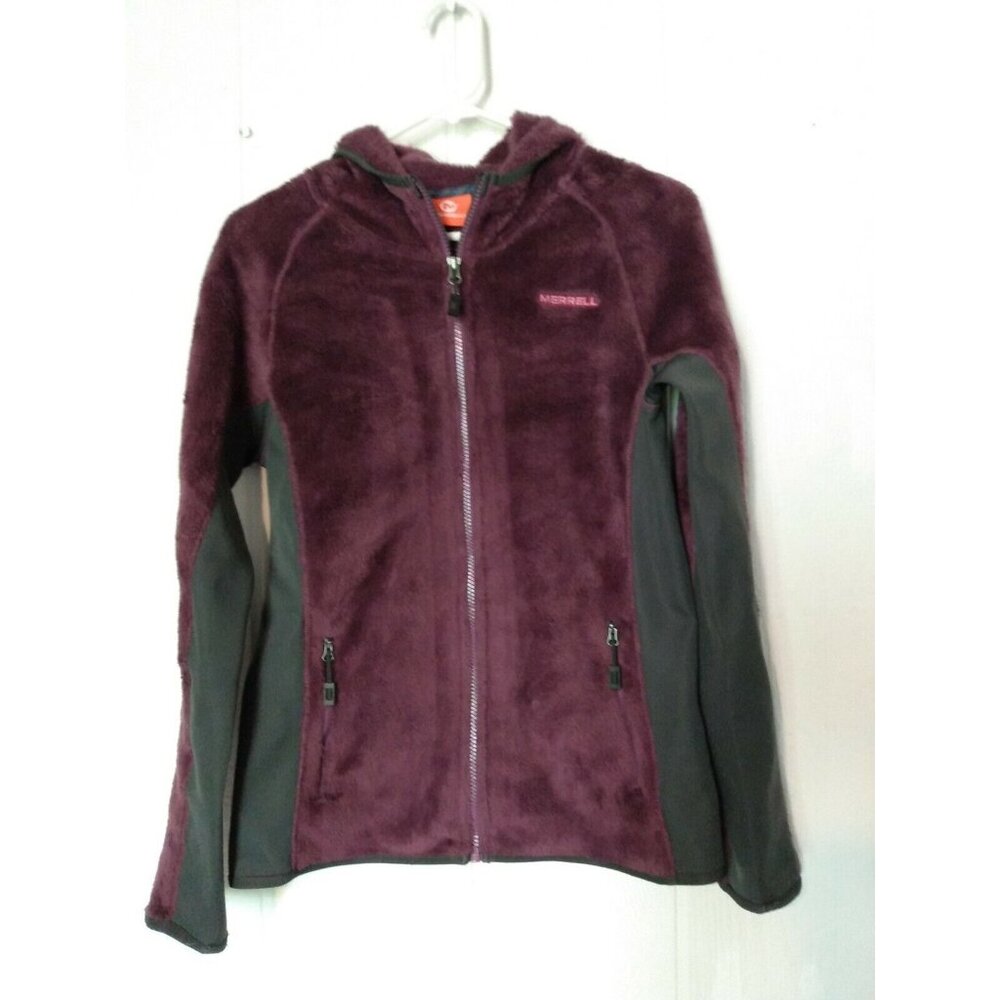 Merrell Jacket Women's M Mauve Fleece Poly Hooded Long Sleeve Full Zip - Picture 1 of 7